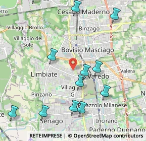 Mappa Via Venezia, 20812 Limbiate MB, Italia (2.53385)