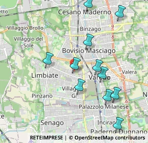 Mappa Via Venezia, 20812 Limbiate MB, Italia (2.03364)