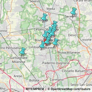 Mappa Via Nicolò Paganini, 20813 Bovisio-Masciago MB, Italia (2.56833)