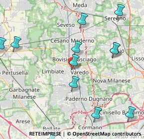 Mappa Via N. Paganini, 20813 Bovisio-Masciago MB, Italia (5.92)