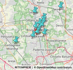 Mappa Via N. Paganini, 20813 Bovisio-Masciago MB, Italia (2.56833)
