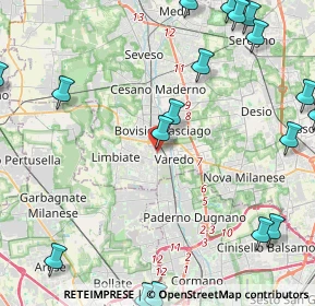 Mappa Via N. Paganini, 20813 Bovisio-Masciago MB, Italia (6.499)