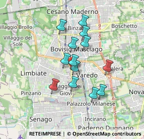 Mappa Via N. Paganini, 20813 Bovisio-Masciago MB, Italia (1.36077)