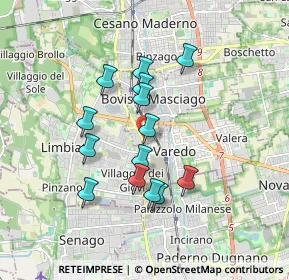 Mappa Via N. Paganini, 20813 Bovisio-Masciago MB, Italia (1.49429)