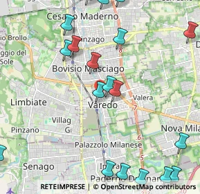 Mappa Via Roma, 20814 Varedo MB, Italia (2.889)