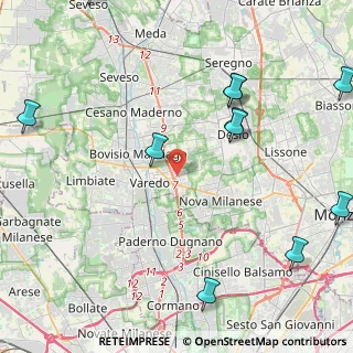Mappa Via Bassano del Grappa, 20814 Varedo MB, Italia (5.75909)