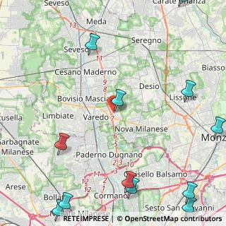 Mappa Via Bassano del Grappa, 20814 Varedo MB, Italia (6.85583)