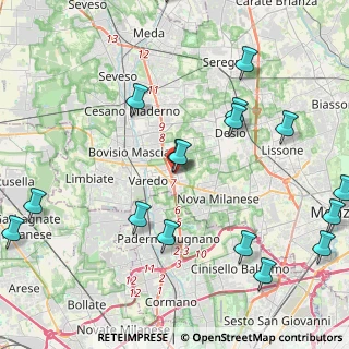 Mappa Via Bassano del Grappa, 20814 Varedo MB, Italia (5.54722)