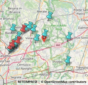 Mappa Via A. Moro, 20876 Ornago MB, Italia (9.1935)