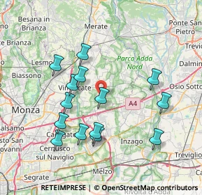 Mappa Via Aldo Moro, 20876 Ornago MB, Italia (7.30857)