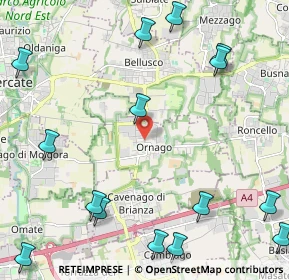 Mappa 20876 Ornago MB, Italia (3.3225)