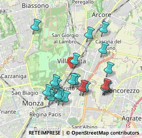 Mappa Via Filippo Turati, 20058 Villasanta MB, Italia (1.834)