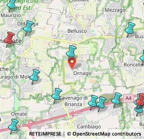 Mappa Via Paolo Borsellino, 20876 Ornago MB, Italia (3.3225)