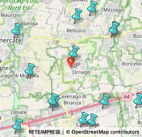 Mappa Via Paolo Borsellino, 20876 Ornago MB, Italia (3.2965)