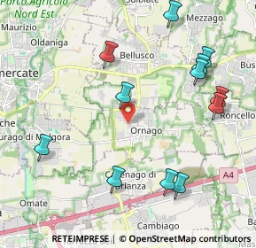 Mappa Via Paolo Borsellino, 20876 Ornago MB, Italia (2.3525)