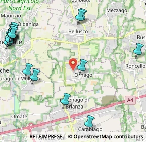 Mappa Via Paolo Borsellino, 20876 Ornago MB, Italia (3.171)