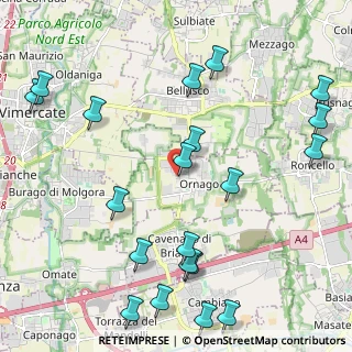Mappa Via Paolo Borsellino, 20876 Ornago MB, Italia (2.706)