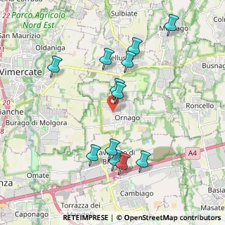 Mappa Via Paolo Borsellino, 20876 Ornago MB, Italia (1.96583)