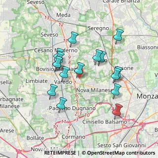 Mappa Via Mestre, 20814 Varedo MB, Italia (3.31188)
