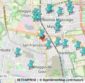 Mappa Via Giuseppe di Vittorio, 20813 Bovisio-Masciago MB, Italia (1.2225)