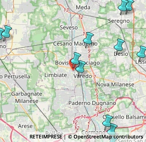Mappa Via Giuseppe di Vittorio, 20813 Bovisio-Masciago MB, Italia (6.07833)