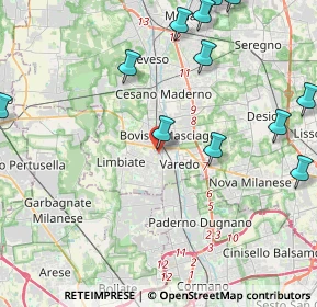 Mappa Via Giuseppe di Vittorio, 20813 Bovisio-Masciago MB, Italia (5.83143)