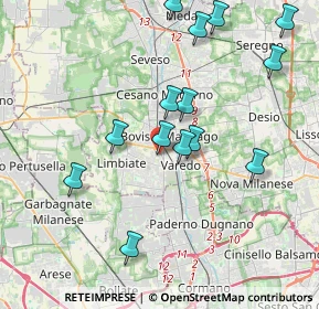 Mappa Via Giuseppe di Vittorio, 20813 Bovisio-Masciago MB, Italia (4.01643)