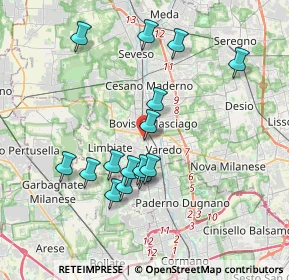 Mappa Via Giuseppe di Vittorio, 20813 Bovisio-Masciago MB, Italia (3.496)