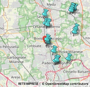 Mappa Via Giuseppe di Vittorio, 20813 Bovisio-Masciago MB, Italia (3.94389)