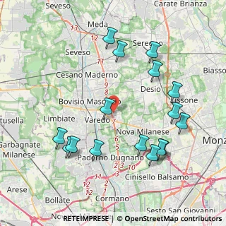 Mappa Via XXIV Maggio, 20814 Varedo MB, Italia (4.35375)