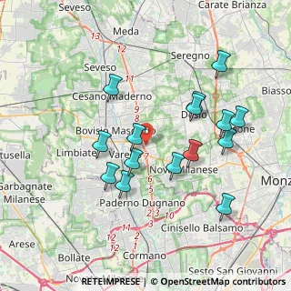 Mappa Via XXV Aprile, 20814 Varedo MB, Italia (3.60667)