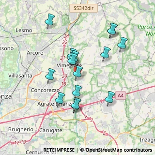 Mappa Via Giacomo Leopardi, 20875 Burago di Molgora MB, Italia (3.44063)