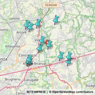 Mappa Via Giacomo Leopardi, 20875 Burago di Molgora MB, Italia (3.73615)