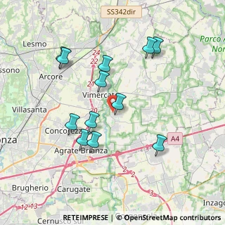 Mappa Via Giacomo Leopardi, 20875 Burago di Molgora MB, Italia (3.61083)