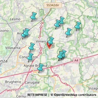 Mappa Via Giacomo Leopardi, 20875 Burago di Molgora MB, Italia (3.80786)