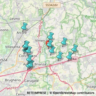 Mappa Via Giacomo Leopardi, 20875 Burago di Molgora MB, Italia (3.67938)