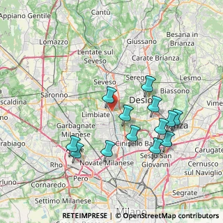 Mappa Via Amilcare Ponchielli, 20814 Varedo MB, Italia (7.41)