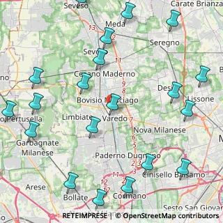 Mappa Viale Sant'Aquilino, 20814 Varedo MB, Italia (5.7925)
