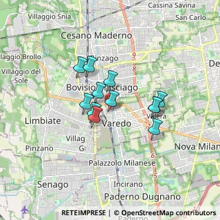Mappa Viale Sant'Aquilino, 20814 Varedo MB, Italia (1.23917)
