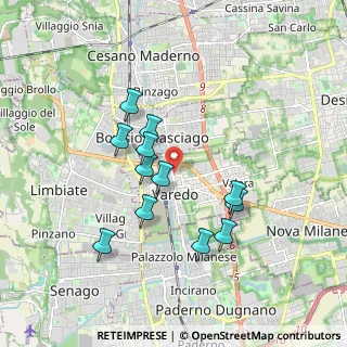 Mappa Via Gaetana Agnesi, 20814 Varedo MB, Italia (1.59167)