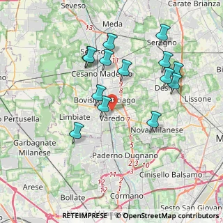 Mappa Via Gaetana Agnesi, 20814 Varedo MB, Italia (3.73929)