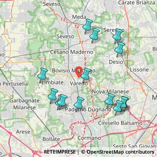 Mappa Via Gaetana Agnesi, 20814 Varedo MB, Italia (4.44214)