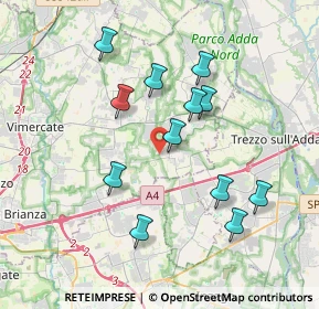 Mappa Via Ugo Foscolo, 20877 Roncello MB, Italia (3.51833)