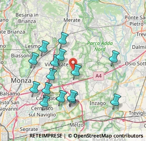 Mappa Via Vimercate, 20876 Ornago MB, Italia (7.37933)