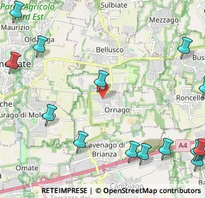 Mappa Via Vimercate, 20876 Ornago MB, Italia (3.24867)