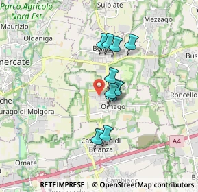Mappa Via Vimercate, 20876 Ornago MB, Italia (1.22455)