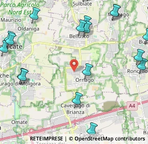 Mappa Via Vimercate, 20876 Ornago MB, Italia (3.043)