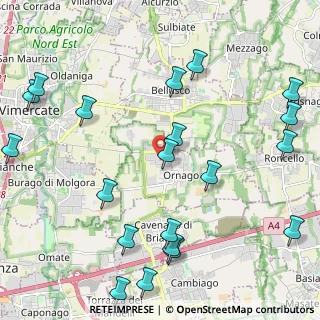 Mappa Via Vimercate, 20876 Ornago MB, Italia (2.759)