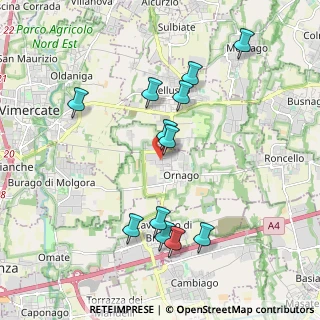 Mappa Via Vimercate, 20876 Ornago MB, Italia (1.94417)