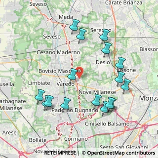 Mappa Viale Lombardia, 20814 Varedo MB, Italia (4.31063)
